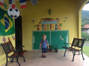 His new preschool - which he seems to love!